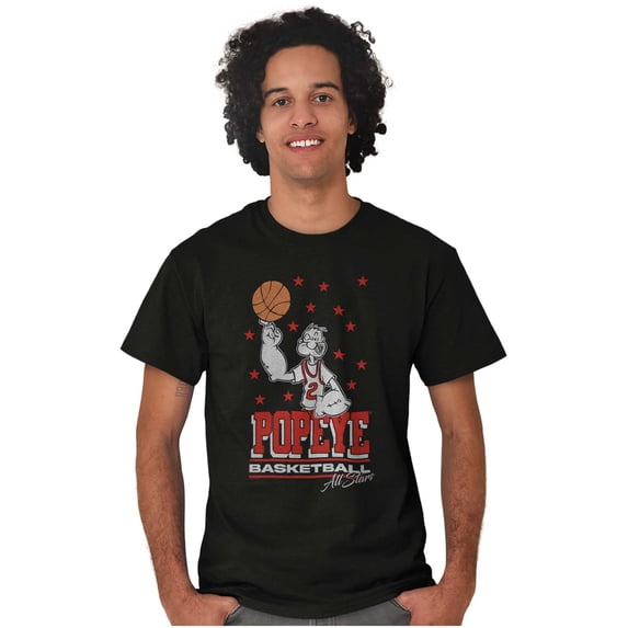 Popeye All Star Basketball Player Plus Size Crewneck Graphic Tee Shirt Brisco Brands 5X