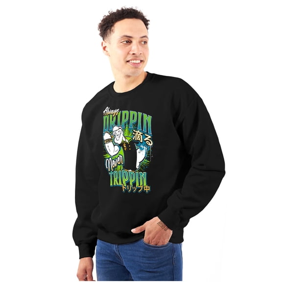 Popeye Always Drippin Never Trippin Men's Crewneck Sweatshirt Brisco Brands M