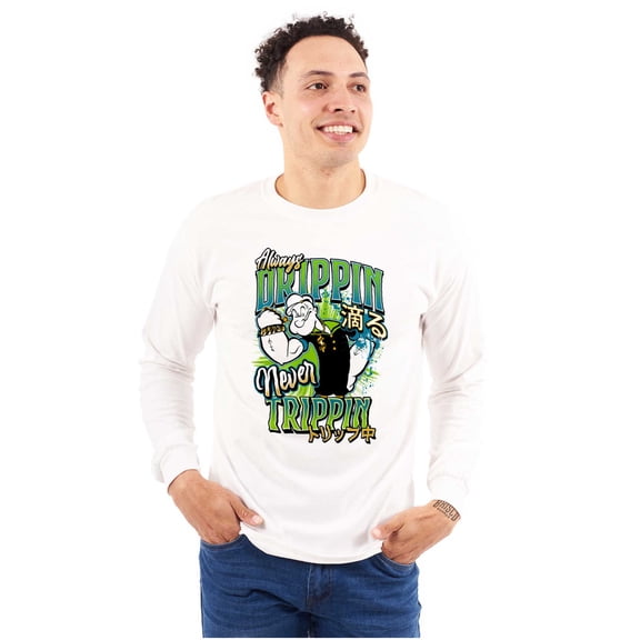 Popeye Always Drippin Never Trippin Men's Long Sleeve Tee T Shirt Brisco Brands S