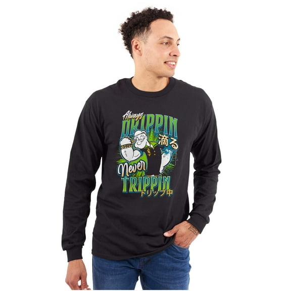 Popeye Always Drippin Never Trippin Men's Long Sleeve Tee T Shirt Brisco Brands S