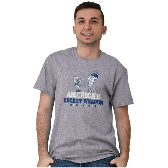 Popeye America's Secret Weapon Funny Men's Graphic T Shirt Tees Brisco Brands S