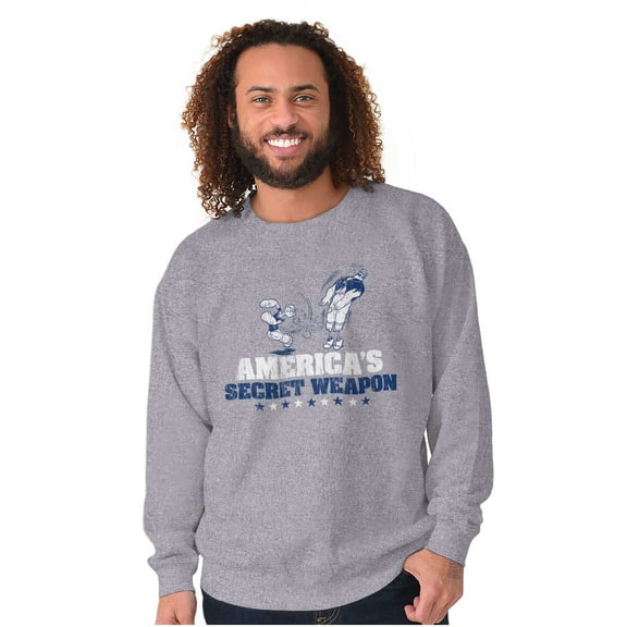 Popeye America's Secret Weapon Funny Sweatshirt for Men or Women Brisco Brands S