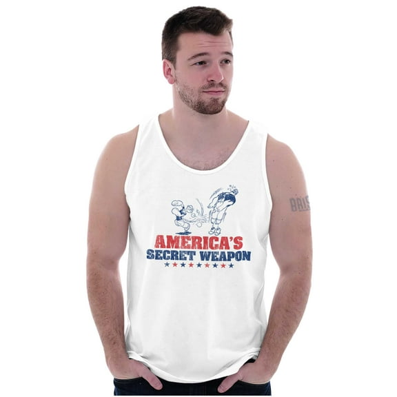 Popeye America's Secret Weapon Funny Tank Top T Shirts Men Women Brisco Brands X