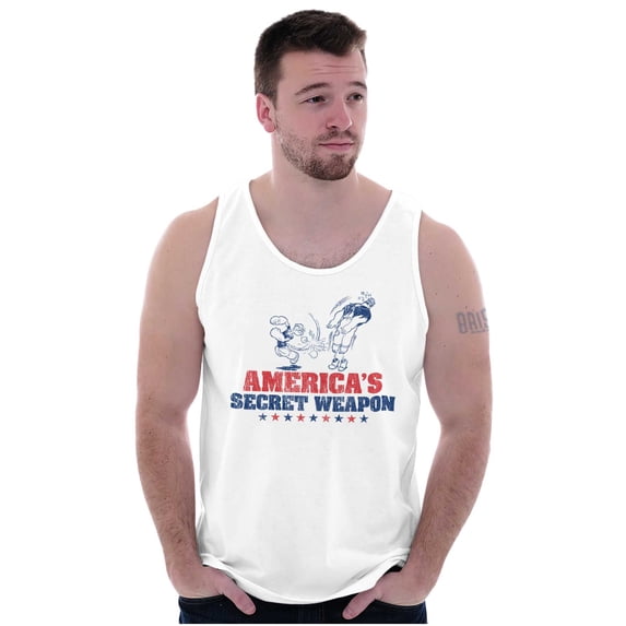 Popeye America's Secret Weapon Funny Tank Top T Shirts Men Women Brisco Brands X