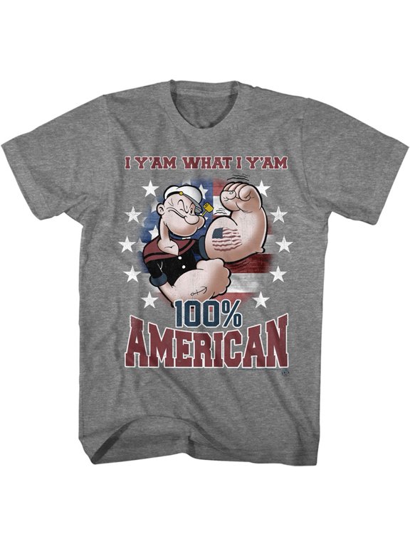 Popeye American Graphite Heather Adult T-Shirt