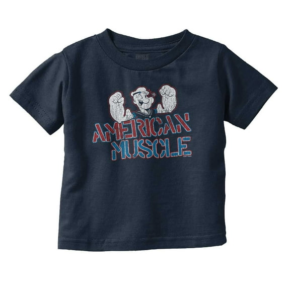 Popeye American Muscle Athletic Youth T Shirt Tee Boys Infant Toddler Brisco Brands 12M