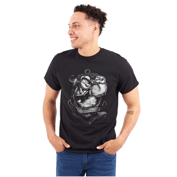 Popeye Anchor Tattoo Muscle Flex Men's Graphic T Shirt Tees Brisco Brands M