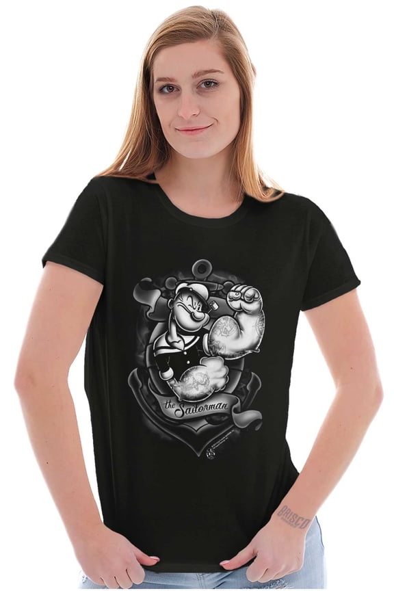 Anchor Tattoo Muscle Flex Women's T Shirt Ladies Tee Brisco Brands S