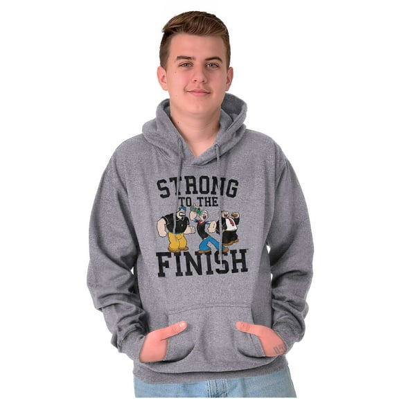Popeye And Crew Strong To The Finish Unisex Plus Size Hoodie Brisco Brands 3X