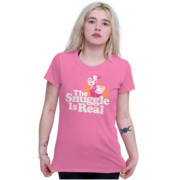 Popeye And Olive The Snuggle Is Real Women's T Shirt Ladies Tee Brisco Brands X