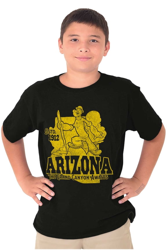 Arizona State AZ Cartoon Crewneck T Shirts Boy Girl Teen Brisco Brands X