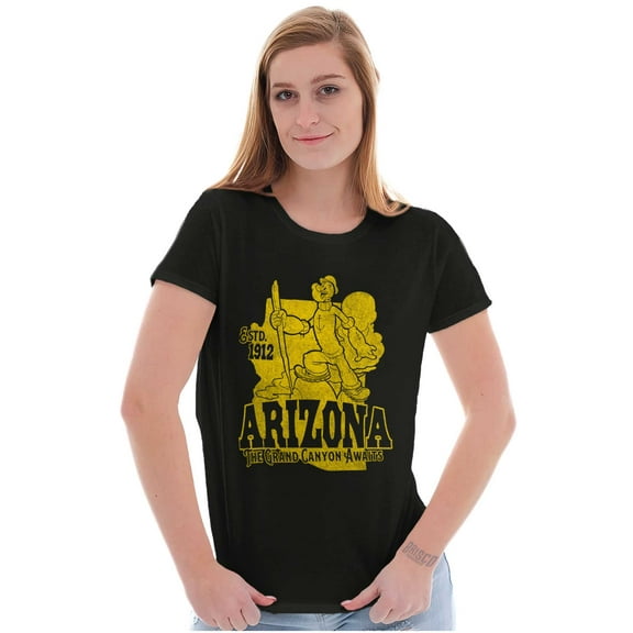 Popeye Arizona State AZ Cartoon Women's T Shirt Ladies Tee Brisco Brands S