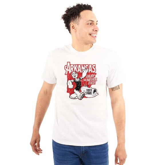 Popeye Arkansas State AR Cartoon Men's Graphic T Shirt Tees Brisco Brands L
