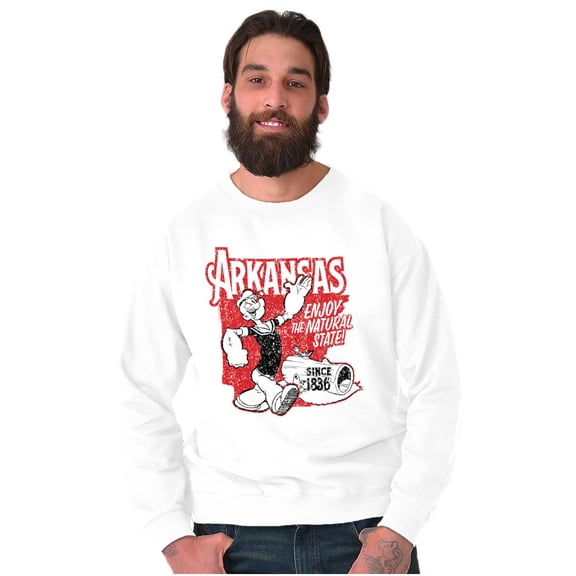 Popeye Arkansas State AR Cartoon Sweatshirt for Men or Women Brisco Brands 4X