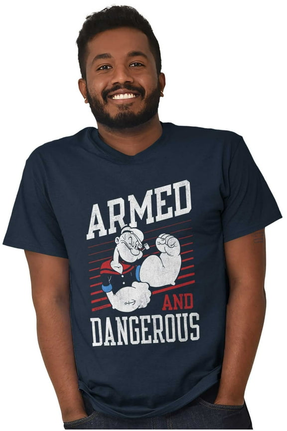 Popeye Armed Dangerous Biceps Workout Men's Graphic T Shirt Tees Brisco Brands L
