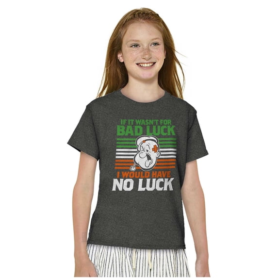 Popeye Bad Luck St Patricks Day Crewneck T Shirts Boy Girl Teen Brisco Brands S
