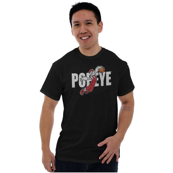 Popeye Basketball Athlete Slam Dunk Men's Graphic T Shirt Tees Brisco Brands M