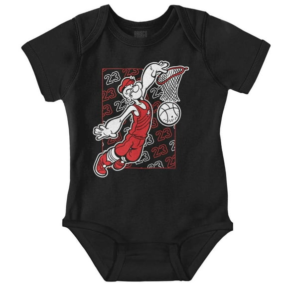 Popeye Basketball Dunk Cartoon Bodysuit Jumper Boys Infant Baby Brisco Brands 24M