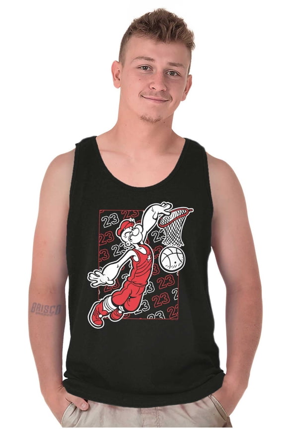 Basketball Dunk Cartoon Tank Top Sleeveless Tee Men Brisco Brands X