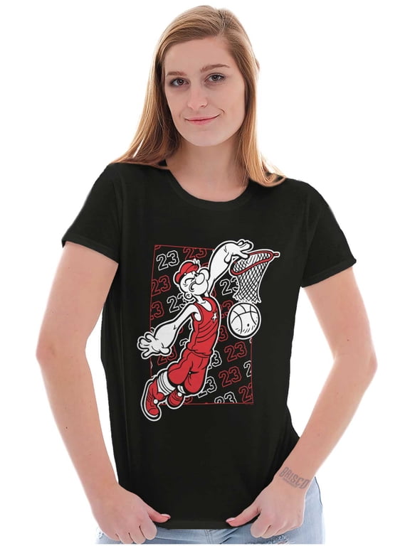 Basketball Dunk Cartoon Women's T Shirt Ladies Tee Brisco Brands M