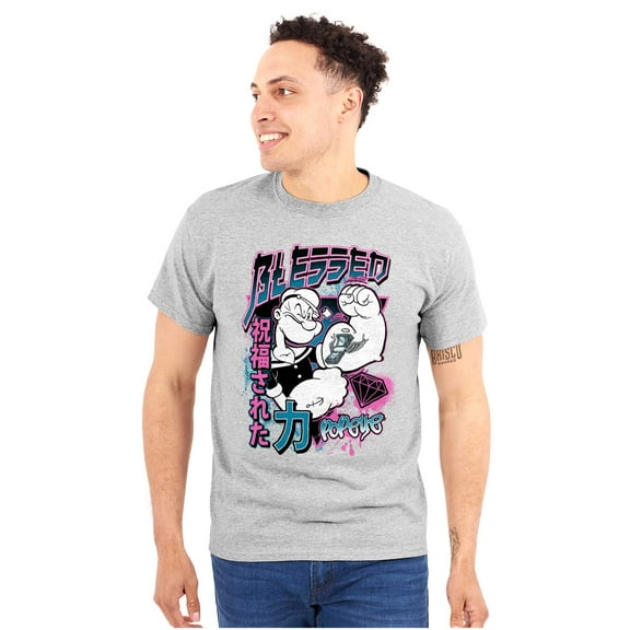 Popeye Blessed Cool Asian Inspired Men Big & Tall Graphic Tee Brisco Brands 2X
