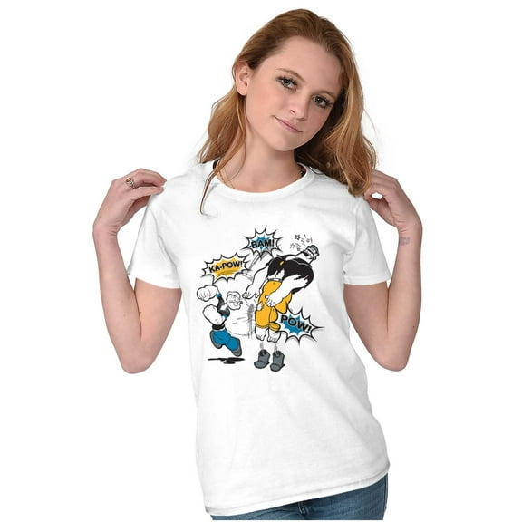 Popeye Bluto Fight Ka-Pow Punch Women's T Shirt Ladies Tee Brisco Brands S