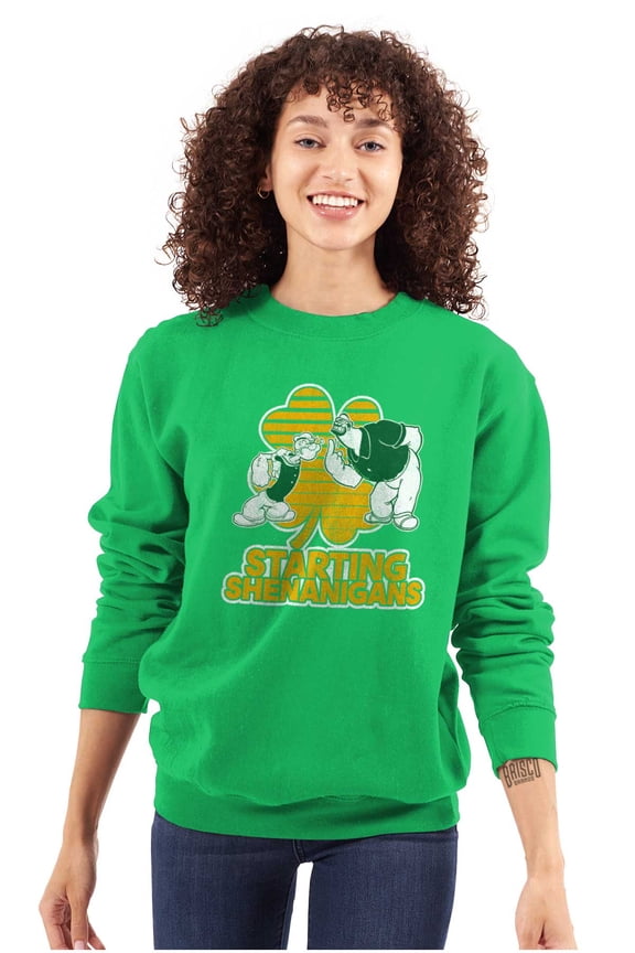 Popeye Bluto St Patricks Shenanigans Sweatshirt for Men or Women Brisco Brands S