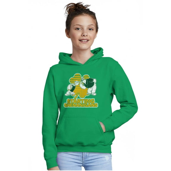 Popeye Bluto St Patricks Shenanigans Youth Hoodie Boy Girl Teen Brisco Brands XS