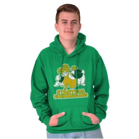 Popeye Bluto Starting Shenanigans Unisex Plus Size Hoodie Brisco Brands 2X