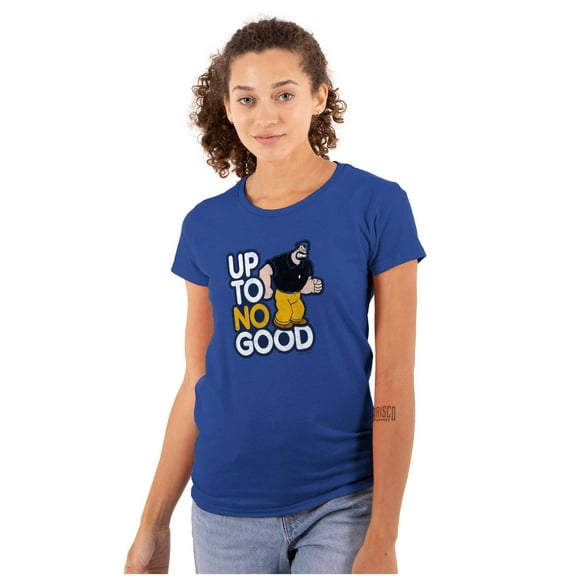 Popeye Bluto Up to No Good Funny Cool Women's T Shirt Ladies Tee Brisco Brands M