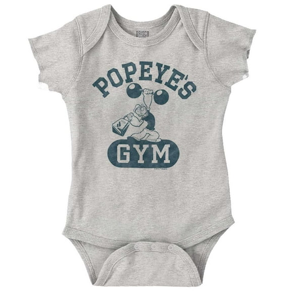 Popeye Body Builder Gym Workout Cool Romper Boys or Girls Infant Baby Brisco Brands 12M