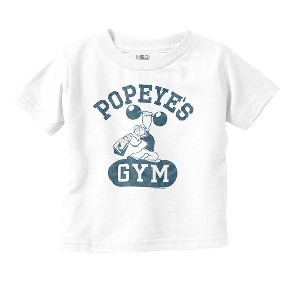 Popeye Body Builder Gym Workout Cool Toddler Boy Girl T Shirt Infant Toddler Brisco Brands 4T
