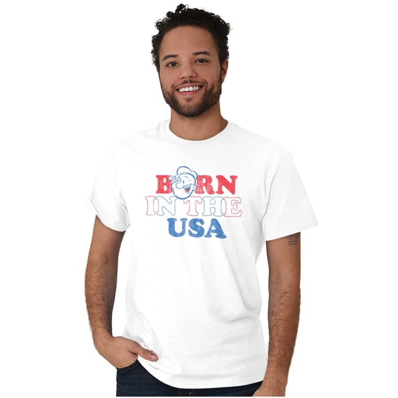 Popeye Born in the USA Proud American Men's Graphic T Shirt Tees Brisco Brands M