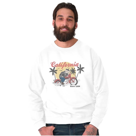 Popeye California Biker Cartoon Unisex Plus Size Sweatshirt Brisco Brands 4X