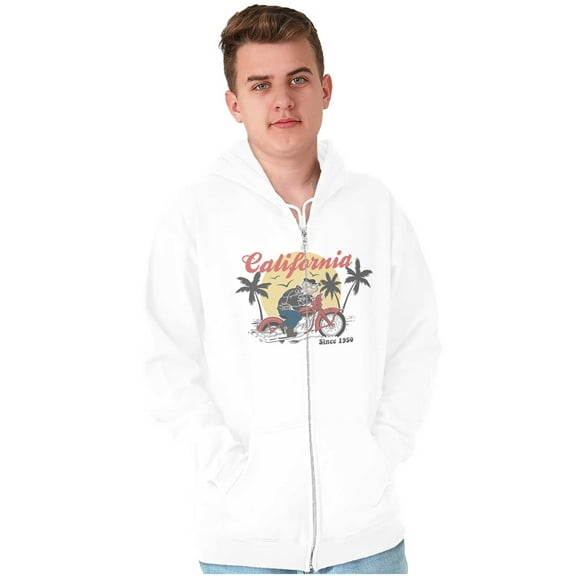 Popeye California Biker Cartoon Unisex Plus Size Zip Hoodie Brisco Brands 5X