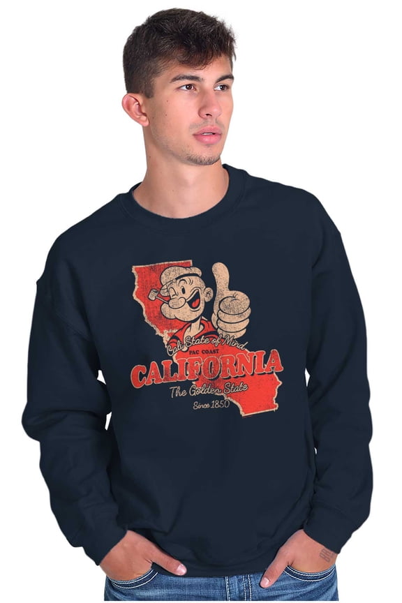 Popeye California Local State Pride Sweatshirt for Men or Women Brisco Brands S