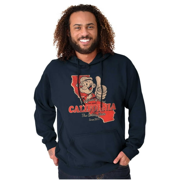 Popeye California Local State Pride Unisex Plus Fleece Graphic Hoodie Brisco Brands 4X