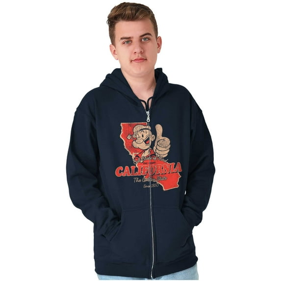Popeye California Local State Pride Zip Up Hoodie Men's Women's Brisco Brands S