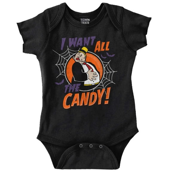 Popeye Cartoon Funny Wimpy Halloween Romper Boys or Girls Infant Baby Brisco Brands 12M