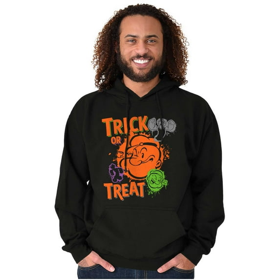 Popeye Cartoon Halloween Trick Treat Hoodie Sweatshirt Women Men Brisco Brands S