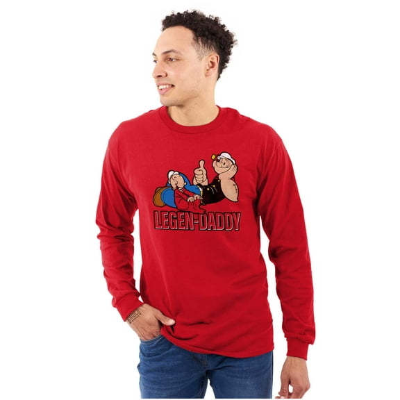 Popeye Cartoon Legendary Daddy Men's Long Sleeve Tee T Shirt Brisco Brands S