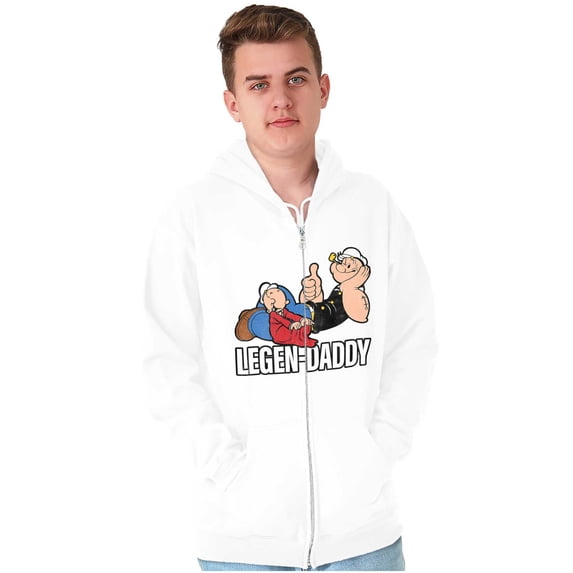 Popeye Cartoon Legendary Daddy Zip Hoodie Sweatshirt Men Brisco Brands L