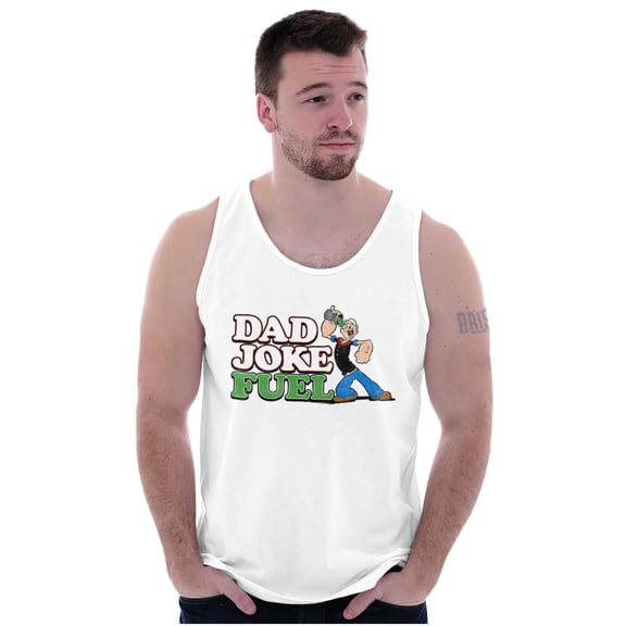 Popeye Cartoon Spinach Dad Joke Fuel Mens Big & Tall Graphic Tank Top Brisco Brands 3X