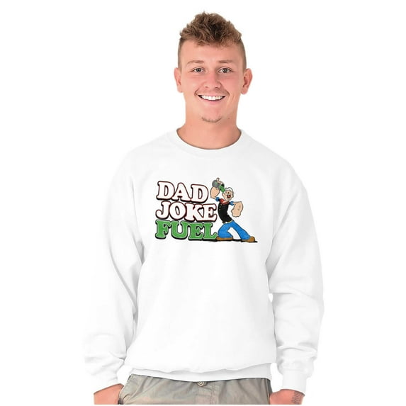 Popeye Cartoon Spinach Dad Joke Fuel Men's Crewneck Sweatshirt Brisco Brands M