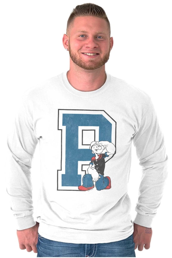 Cartoon Vintage Varsity P Long Sleeve TShirt Men Women Brisco Brands S