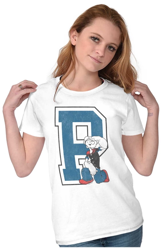 Cartoon Vintage Varsity P Women's T Shirt Ladies Tee Brisco Brands S