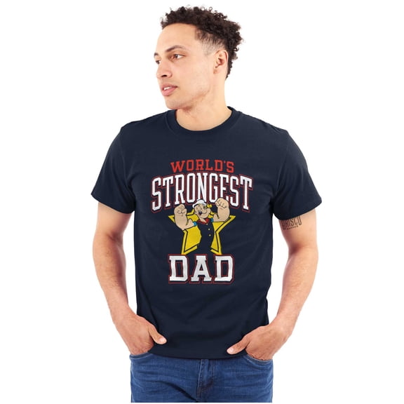 Popeye Cartoon Worlds Strongest Dad Men Big & Tall Graphic Tee Brisco Brands 2X