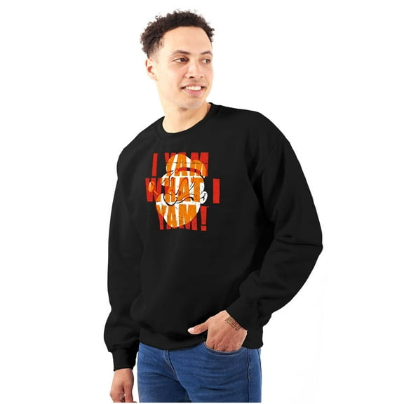 Popeye Catchphrase What I Yam Sweatshirt for Men or Women Brisco Brands S
