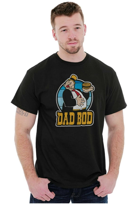 Popeye Character Wimpy Dad Bod Funny Men's Graphic T Shirt Tees Brisco Brands S
