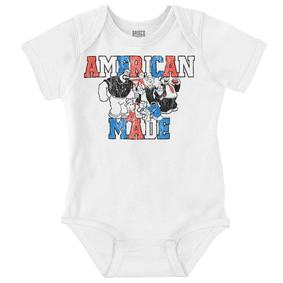 Popeye Characters American Made Romper Boys or Girls Infant Baby Brisco Brands 6M